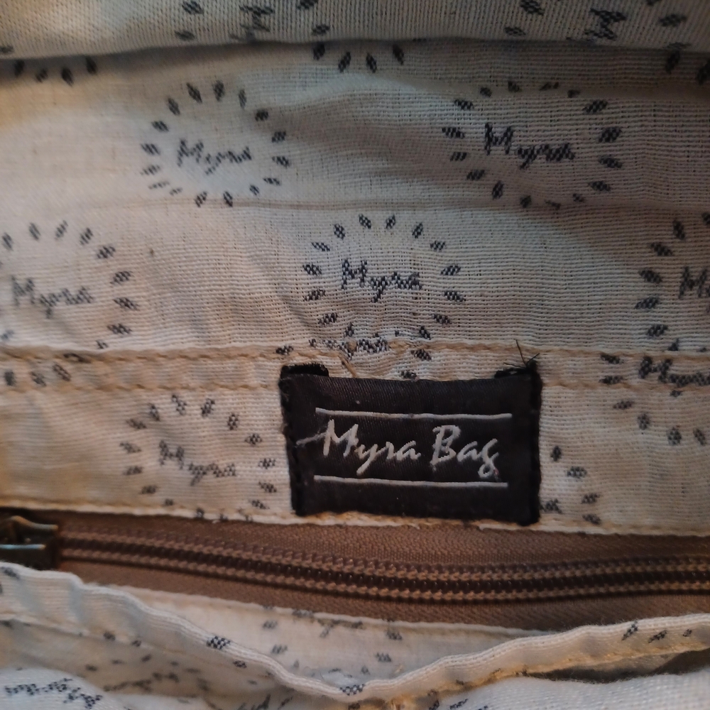 Myra Bag Patchwork Canvas And Leather Shoulder Bag - image 3